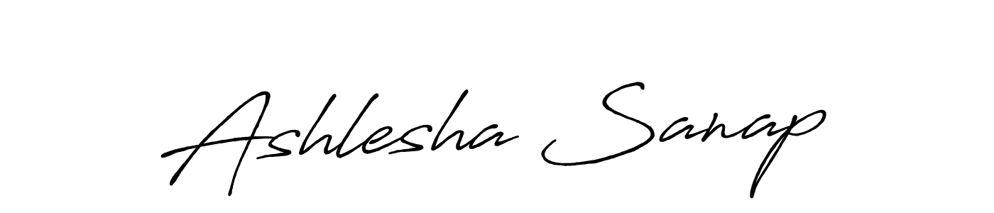 You should practise on your own different ways (Antro_Vectra_Bolder) to write your name (Ashlesha Sanap) in signature. don't let someone else do it for you. Ashlesha Sanap signature style 7 images and pictures png