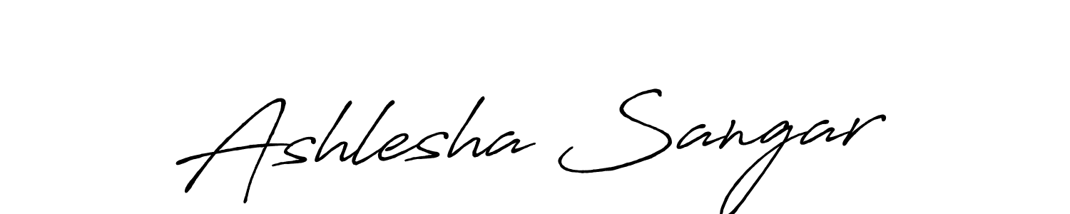 Make a beautiful signature design for name Ashlesha Sangar. With this signature (Antro_Vectra_Bolder) style, you can create a handwritten signature for free. Ashlesha Sangar signature style 7 images and pictures png