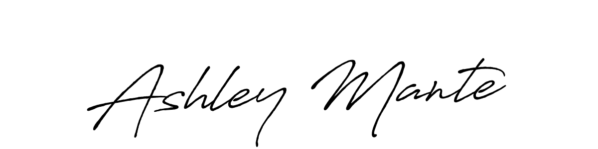 How to make Ashley Mante name signature. Use Antro_Vectra_Bolder style for creating short signs online. This is the latest handwritten sign. Ashley Mante signature style 7 images and pictures png