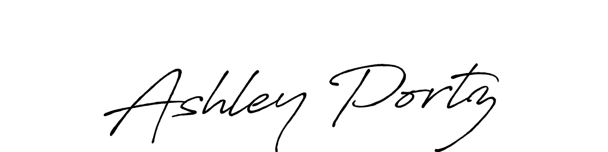 Ashley Portz stylish signature style. Best Handwritten Sign (Antro_Vectra_Bolder) for my name. Handwritten Signature Collection Ideas for my name Ashley Portz. Ashley Portz signature style 7 images and pictures png