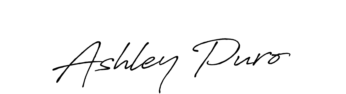 Ashley Puro stylish signature style. Best Handwritten Sign (Antro_Vectra_Bolder) for my name. Handwritten Signature Collection Ideas for my name Ashley Puro. Ashley Puro signature style 7 images and pictures png