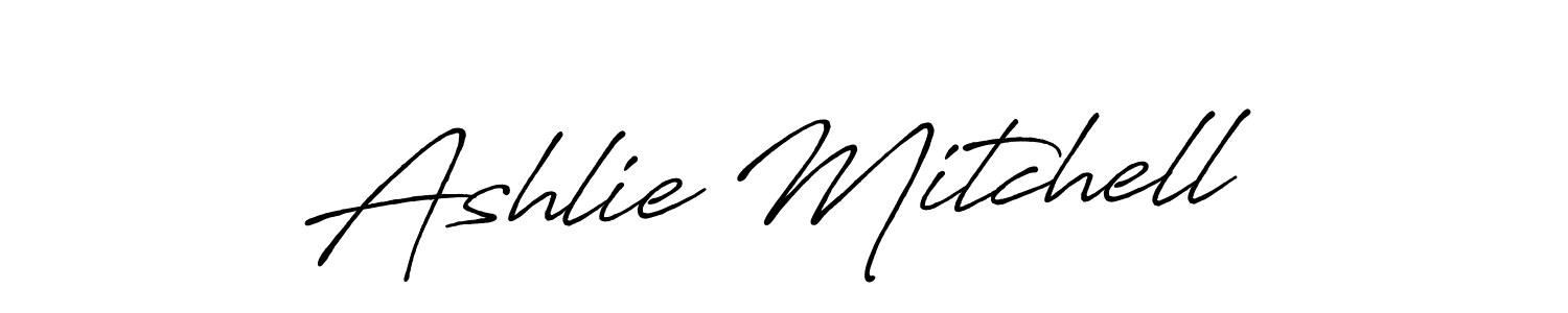 How to make Ashlie Mitchell name signature. Use Antro_Vectra_Bolder style for creating short signs online. This is the latest handwritten sign. Ashlie Mitchell signature style 7 images and pictures png