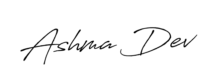 How to make Ashma Dev name signature. Use Antro_Vectra_Bolder style for creating short signs online. This is the latest handwritten sign. Ashma Dev signature style 7 images and pictures png
