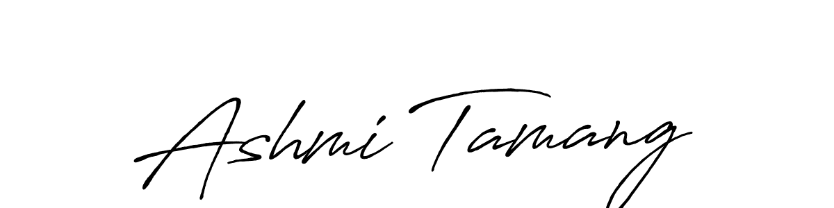 You should practise on your own different ways (Antro_Vectra_Bolder) to write your name (Ashmi Tamang) in signature. don't let someone else do it for you. Ashmi Tamang signature style 7 images and pictures png