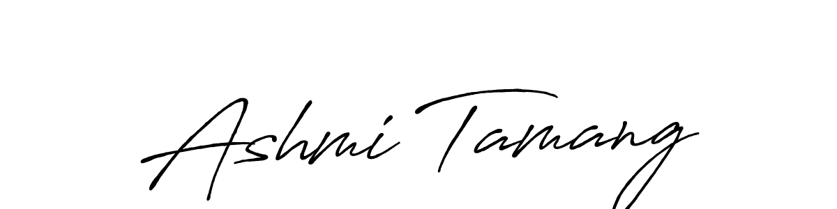 Create a beautiful signature design for name Ashmi Tamang. With this signature (Antro_Vectra_Bolder) fonts, you can make a handwritten signature for free. Ashmi Tamang signature style 7 images and pictures png