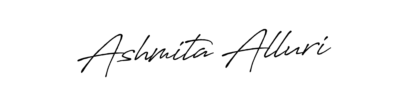 Antro_Vectra_Bolder is a professional signature style that is perfect for those who want to add a touch of class to their signature. It is also a great choice for those who want to make their signature more unique. Get Ashmita Alluri name to fancy signature for free. Ashmita Alluri signature style 7 images and pictures png