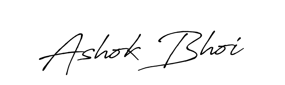 How to make Ashok Bhoi name signature. Use Antro_Vectra_Bolder style for creating short signs online. This is the latest handwritten sign. Ashok Bhoi signature style 7 images and pictures png