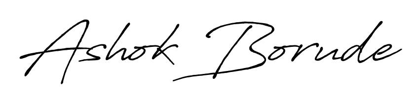 The Antro_Vectra_Bolder font transforms the name Ashok Borude into an executive sign with sharp precision and distinguished character. Ashok Borude signature style 7 images and pictures png