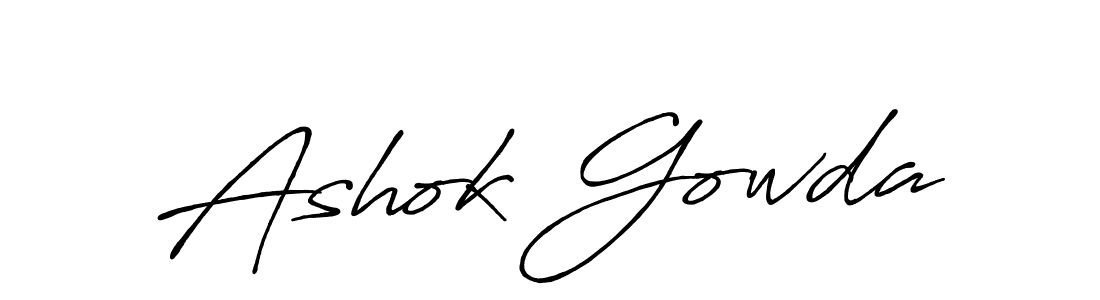 This is the best signature style for the Ashok Gowda name. Also you like these signature font (Antro_Vectra_Bolder). Mix name signature. Ashok Gowda signature style 7 images and pictures png