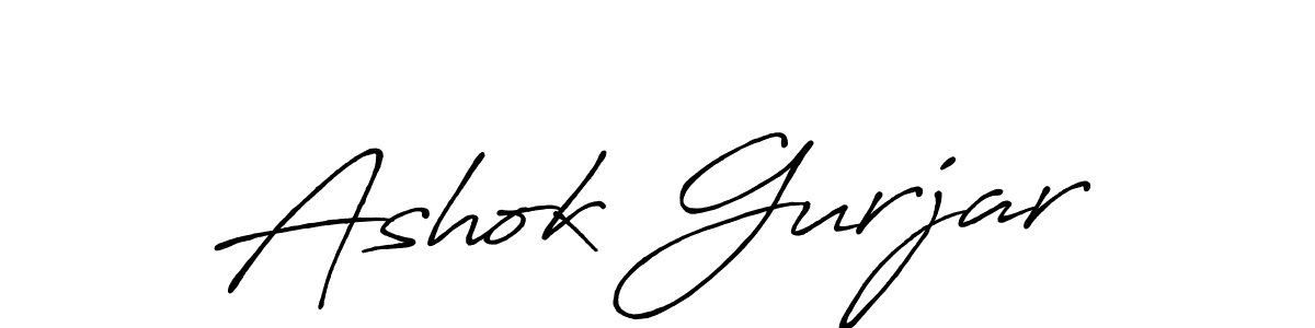 Make a beautiful signature design for name Ashok Gurjar. With this signature (Antro_Vectra_Bolder) style, you can create a handwritten signature for free. Ashok Gurjar signature style 7 images and pictures png