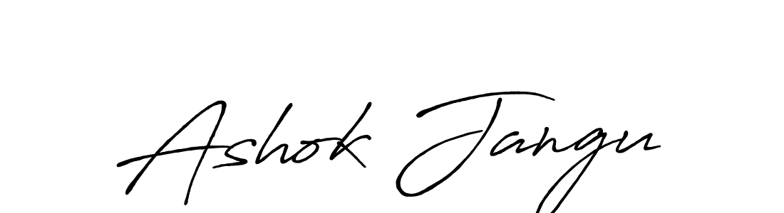 Ashok Jangu stylish signature style. Best Handwritten Sign (Antro_Vectra_Bolder) for my name. Handwritten Signature Collection Ideas for my name Ashok Jangu. Ashok Jangu signature style 7 images and pictures png