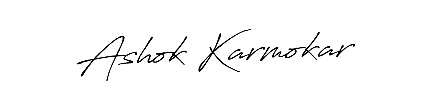 Create a beautiful signature design for name Ashok Karmokar. With this signature (Antro_Vectra_Bolder) fonts, you can make a handwritten signature for free. Ashok Karmokar signature style 7 images and pictures png