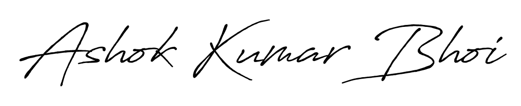 Master the art of signing with Ashok Kumar Bhoi written in fluent Antro_Vectra_Bolder script. A great template to practice and refine your handwriting. Ashok Kumar Bhoi signature style 7 images and pictures png