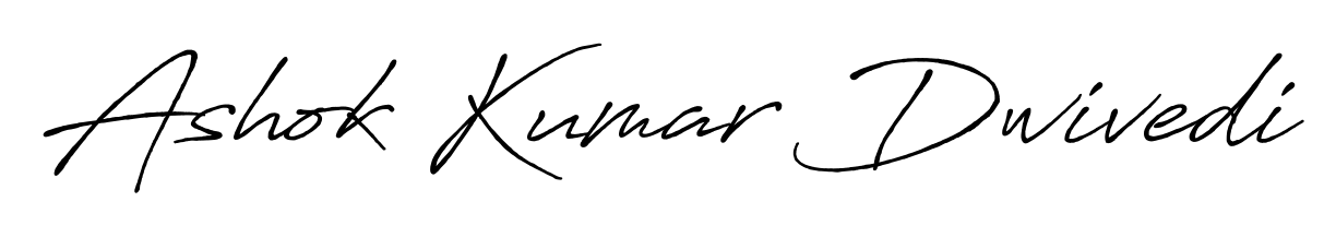 The Antro_Vectra_Bolder font gives name Ashok Kumar Dwivedi a signature that looks effortless yet distinguished. Download high-res PNG instantly. Ashok Kumar Dwivedi signature style 7 images and pictures png