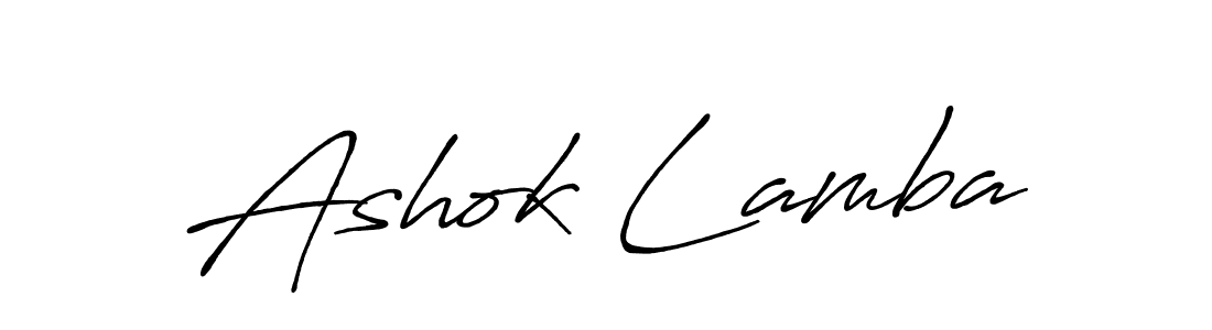 Create a beautiful signature design for name Ashok Lamba. With this signature (Antro_Vectra_Bolder) fonts, you can make a handwritten signature for free. Ashok Lamba signature style 7 images and pictures png