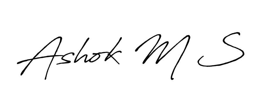 Also You can easily find your signature by using the search form. We will create Ashok M S name handwritten signature images for you free of cost using Antro_Vectra_Bolder sign style. Ashok M S signature style 7 images and pictures png