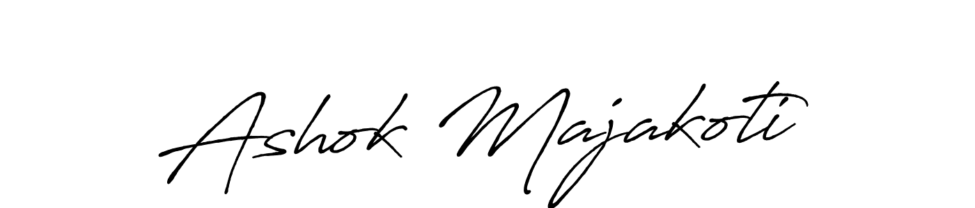 How to make Ashok Majakoti name signature. Use Antro_Vectra_Bolder style for creating short signs online. This is the latest handwritten sign. Ashok Majakoti signature style 7 images and pictures png