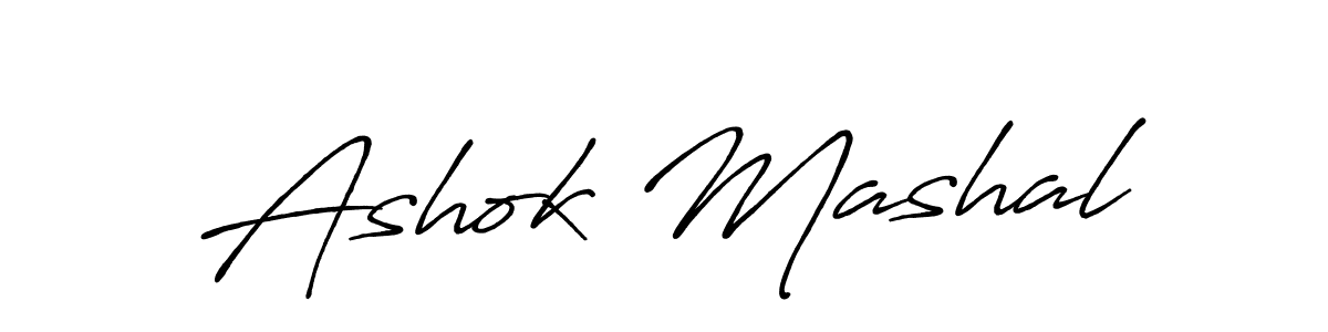 How to make Ashok Mashal name signature. Use Antro_Vectra_Bolder style for creating short signs online. This is the latest handwritten sign. Ashok Mashal signature style 7 images and pictures png