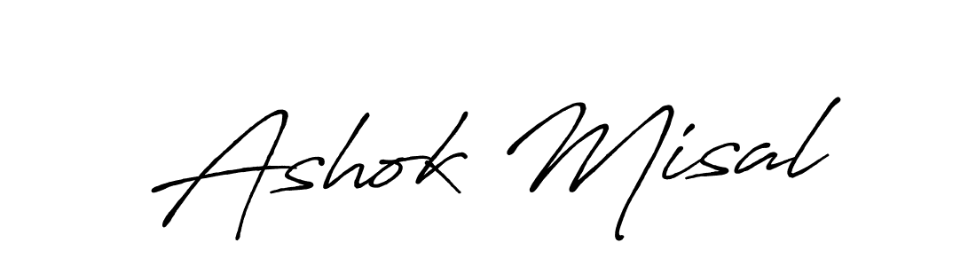 Create a beautiful signature design for name Ashok Misal. With this signature (Antro_Vectra_Bolder) fonts, you can make a handwritten signature for free. Ashok Misal signature style 7 images and pictures png
