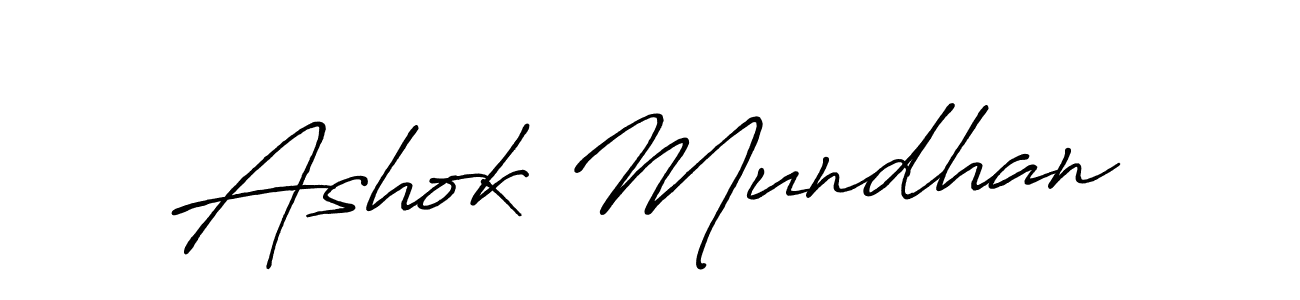 How to make Ashok Mundhan signature? Antro_Vectra_Bolder is a professional autograph style. Create handwritten signature for Ashok Mundhan name. Ashok Mundhan signature style 7 images and pictures png