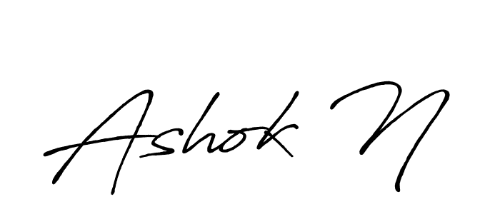 Use a signature maker to create a handwritten signature online. With this signature software, you can design (Antro_Vectra_Bolder) your own signature for name Ashok N. Ashok N signature style 7 images and pictures png