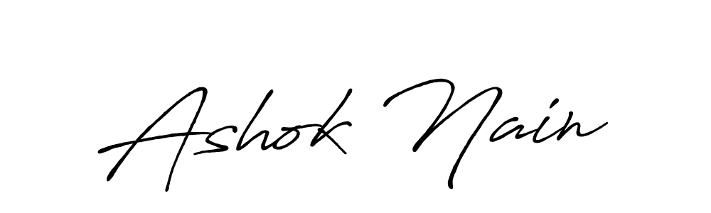 Design your own signature with our free online signature maker. With this signature software, you can create a handwritten (Antro_Vectra_Bolder) signature for name Ashok Nain. Ashok Nain signature style 7 images and pictures png