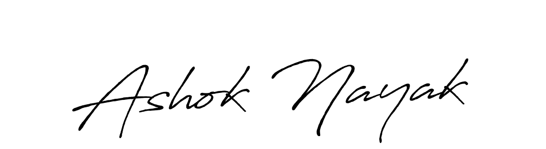 How to make Ashok Nayak name signature. Use Antro_Vectra_Bolder style for creating short signs online. This is the latest handwritten sign. Ashok Nayak signature style 7 images and pictures png