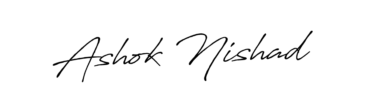 Ashok Nishad stylish signature style. Best Handwritten Sign (Antro_Vectra_Bolder) for my name. Handwritten Signature Collection Ideas for my name Ashok Nishad. Ashok Nishad signature style 7 images and pictures png