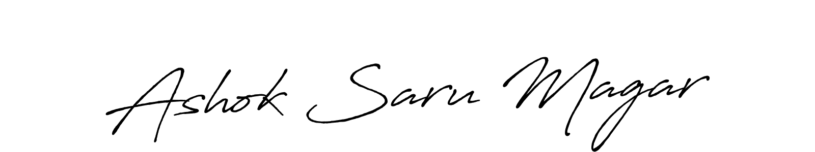 Ashok Saru Magar stylish signature style. Best Handwritten Sign (Antro_Vectra_Bolder) for my name. Handwritten Signature Collection Ideas for my name Ashok Saru Magar. Ashok Saru Magar signature style 7 images and pictures png