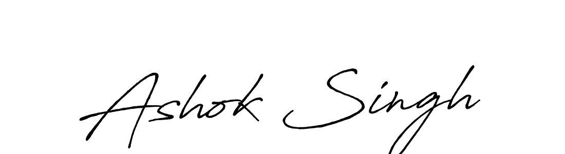 How to make Ashok Singh name signature. Use Antro_Vectra_Bolder style for creating short signs online. This is the latest handwritten sign. Ashok Singh signature style 7 images and pictures png