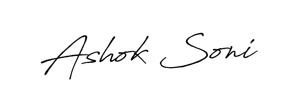 Also You can easily find your signature by using the search form. We will create Ashok Soni name handwritten signature images for you free of cost using Antro_Vectra_Bolder sign style. Ashok Soni signature style 7 images and pictures png