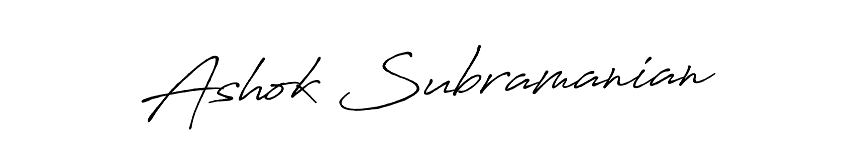 Use a signature maker to create a handwritten signature online. With this signature software, you can design (Antro_Vectra_Bolder) your own signature for name Ashok Subramanian. Ashok Subramanian signature style 7 images and pictures png