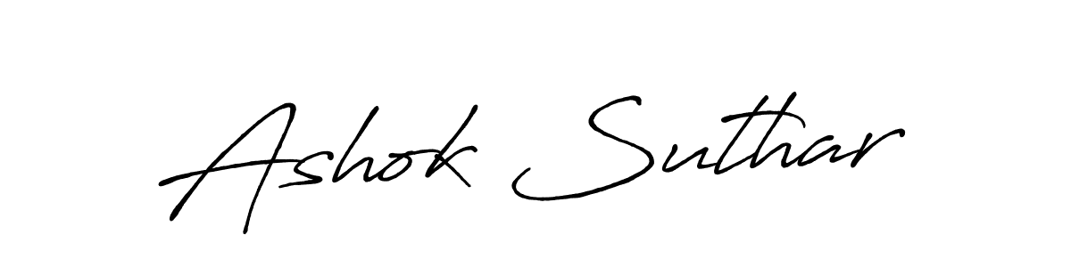 Create a beautiful signature design for name Ashok Suthar. With this signature (Antro_Vectra_Bolder) fonts, you can make a handwritten signature for free. Ashok Suthar signature style 7 images and pictures png