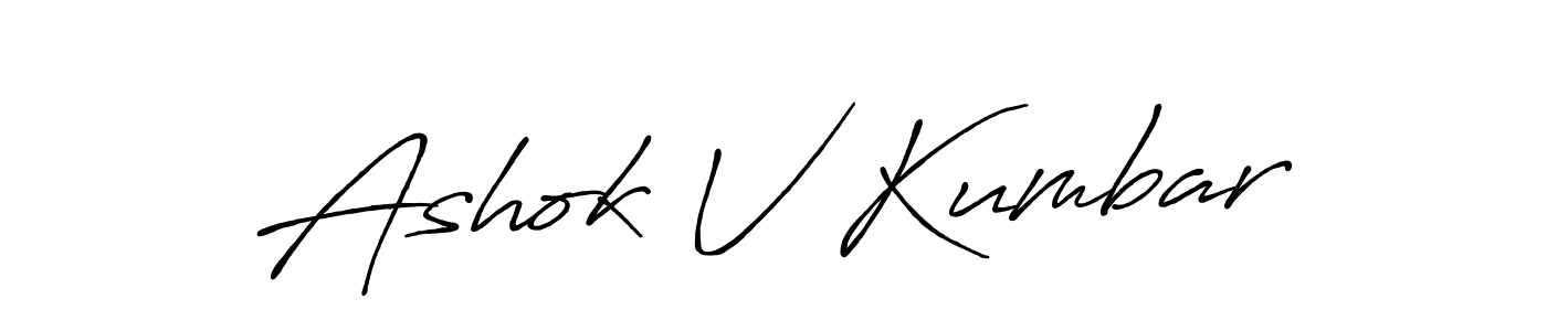 Create a beautiful signature design for name Ashok V Kumbar. With this signature (Antro_Vectra_Bolder) fonts, you can make a handwritten signature for free. Ashok V Kumbar signature style 7 images and pictures png