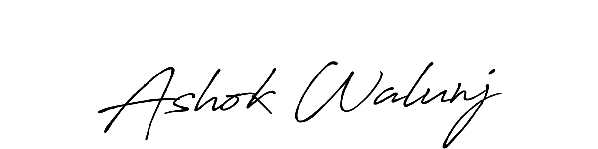 Use a signature maker to create a handwritten signature online. With this signature software, you can design (Antro_Vectra_Bolder) your own signature for name Ashok Walunj. Ashok Walunj signature style 7 images and pictures png