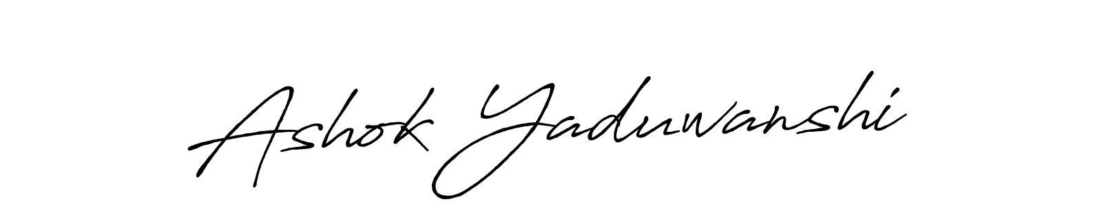 Create a beautiful signature design for name Ashok Yaduwanshi. With this signature (Antro_Vectra_Bolder) fonts, you can make a handwritten signature for free. Ashok Yaduwanshi signature style 7 images and pictures png