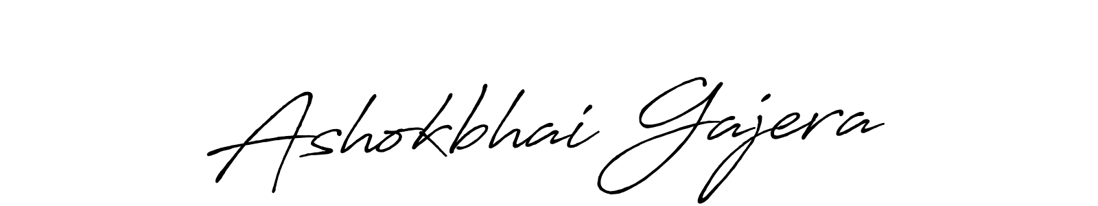 How to make Ashokbhai Gajera name signature. Use Antro_Vectra_Bolder style for creating short signs online. This is the latest handwritten sign. Ashokbhai Gajera signature style 7 images and pictures png