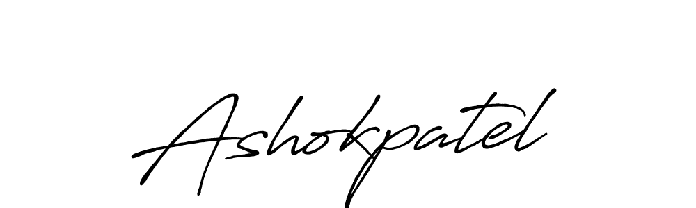 Design your own signature with our free online signature maker. With this signature software, you can create a handwritten (Antro_Vectra_Bolder) signature for name Ashokpatel. Ashokpatel signature style 7 images and pictures png