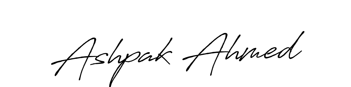 Create a beautiful signature design for name Ashpak Ahmed. With this signature (Antro_Vectra_Bolder) fonts, you can make a handwritten signature for free. Ashpak Ahmed signature style 7 images and pictures png