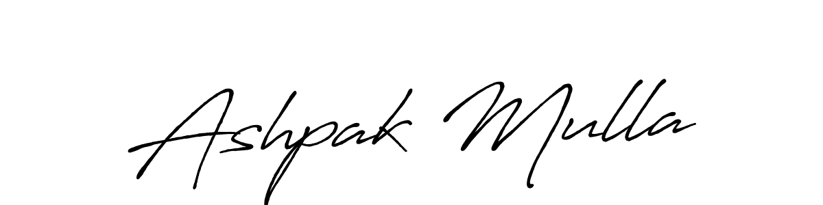 Design your own signature with our free online signature maker. With this signature software, you can create a handwritten (Antro_Vectra_Bolder) signature for name Ashpak Mulla. Ashpak Mulla signature style 7 images and pictures png