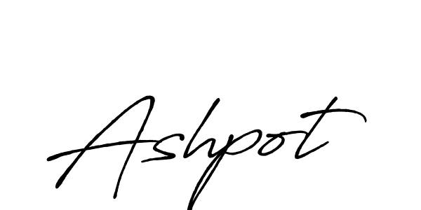 Make a beautiful signature design for name Ashpot. With this signature (Antro_Vectra_Bolder) style, you can create a handwritten signature for free. Ashpot signature style 7 images and pictures png