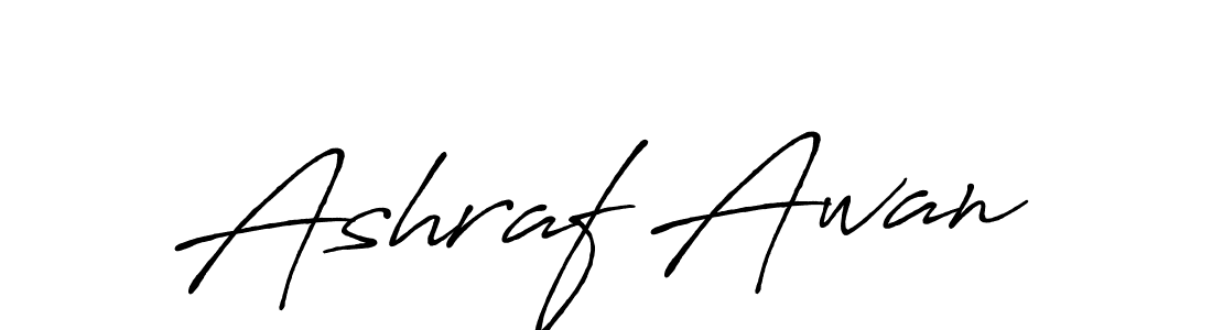 Make a beautiful signature design for name Ashraf Awan. With this signature (Antro_Vectra_Bolder) style, you can create a handwritten signature for free. Ashraf Awan signature style 7 images and pictures png