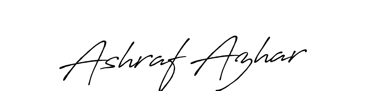 Create a beautiful signature design for name Ashraf Azhar. With this signature (Antro_Vectra_Bolder) fonts, you can make a handwritten signature for free. Ashraf Azhar signature style 7 images and pictures png