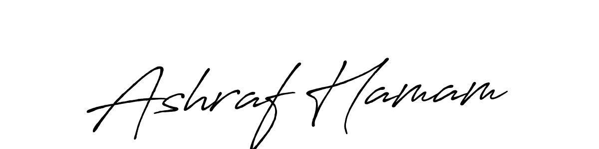 Create a beautiful signature design for name Ashraf Hamam. With this signature (Antro_Vectra_Bolder) fonts, you can make a handwritten signature for free. Ashraf Hamam signature style 7 images and pictures png