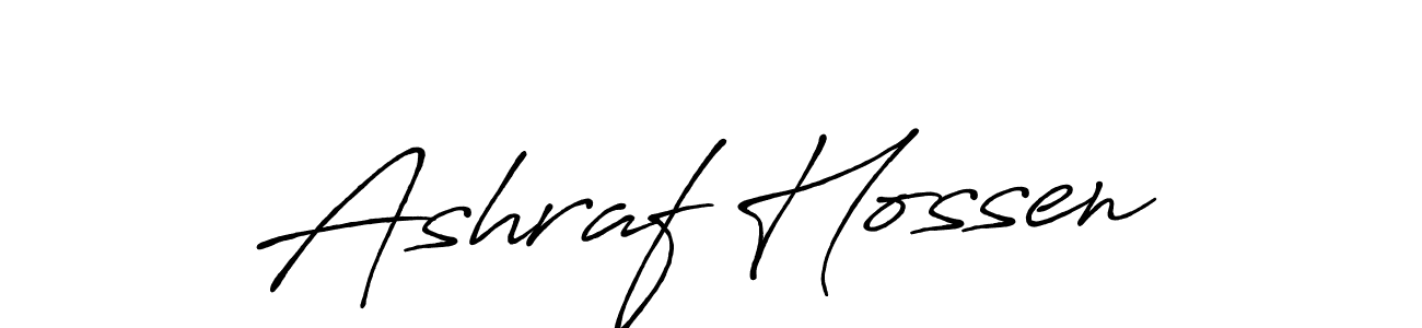 Create a beautiful signature design for name Ashraf Hossen. With this signature (Antro_Vectra_Bolder) fonts, you can make a handwritten signature for free. Ashraf Hossen signature style 7 images and pictures png