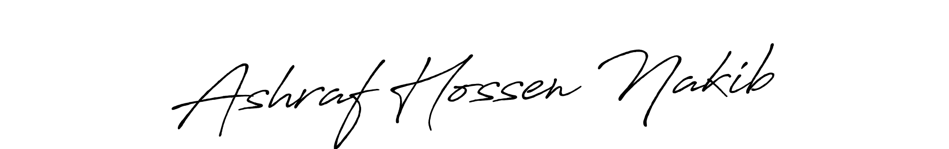 You should practise on your own different ways (Antro_Vectra_Bolder) to write your name (Ashraf Hossen Nakib) in signature. don't let someone else do it for you. Ashraf Hossen Nakib signature style 7 images and pictures png