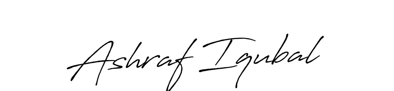 Make a beautiful signature design for name Ashraf Iqubal. With this signature (Antro_Vectra_Bolder) style, you can create a handwritten signature for free. Ashraf Iqubal signature style 7 images and pictures png