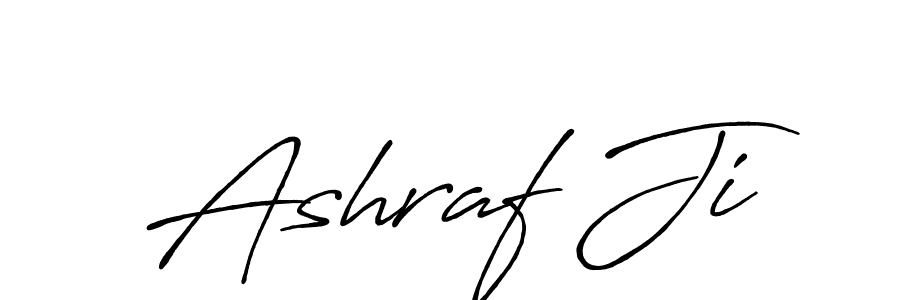 How to make Ashraf Ji name signature. Use Antro_Vectra_Bolder style for creating short signs online. This is the latest handwritten sign. Ashraf Ji signature style 7 images and pictures png