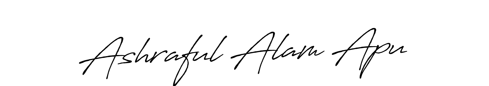 Also we have Ashraful Alam Apu name is the best signature style. Create professional handwritten signature collection using Antro_Vectra_Bolder autograph style. Ashraful Alam Apu signature style 7 images and pictures png