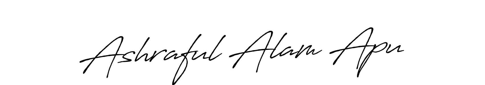 Design your own signature with our free online signature maker. With this signature software, you can create a handwritten (Antro_Vectra_Bolder) signature for name Ashraful Alam Apu. Ashraful Alam Apu signature style 7 images and pictures png